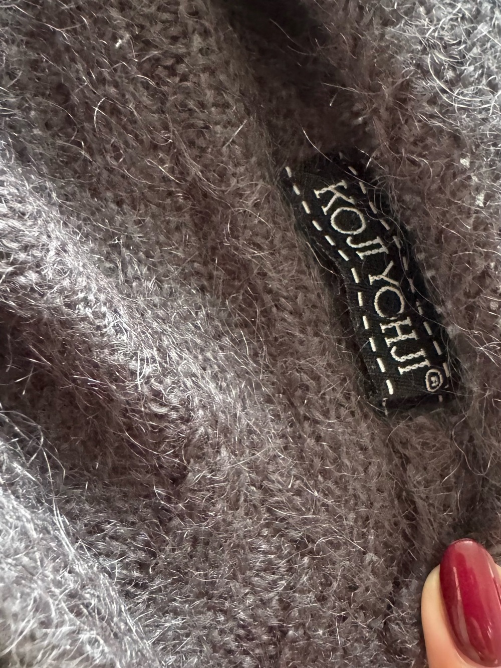 Poncho Cozy Fuzzy Knit - Gray